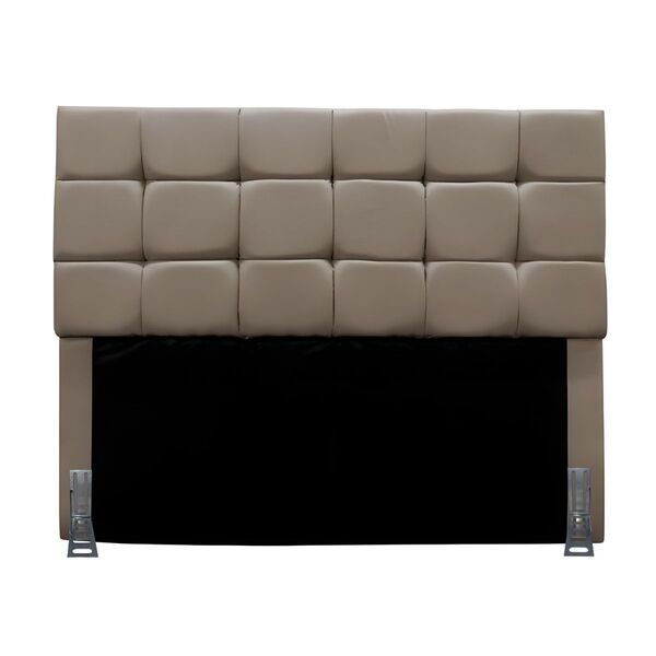 Cabeceira King 195 Cm Estofada Mali Em Suede Com Frame Bege E