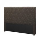 Cabeceira King 195cm Linho Turim  Marrom Escuro