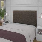 Cabeceira King 195cm Linho Turim  Marrom Escuro