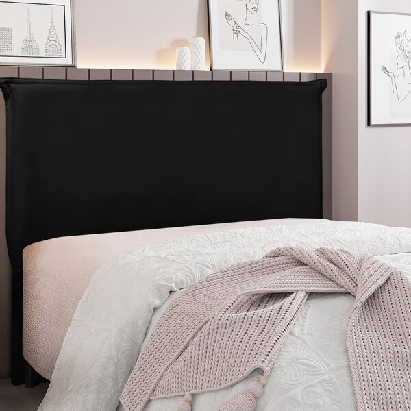 Cabeceira King 195cm Suede Veneza Spezzia Preto