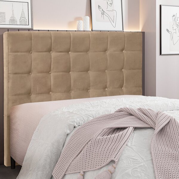 Cabeceira King 195cm Suede Verona Spezzia Bege