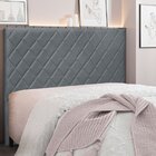 Cabeceira King 195cm Veludo Esmeralda  Cinza