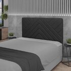 Cabeceira King 195cm Veludo Sky  Negro