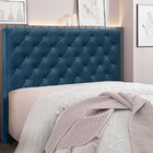 Cabeceira King 195cm Veludo Tânia Spezzia Azul Marinho