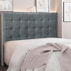 Cabeceira King 195cm Veludo Verona  Cinza