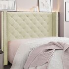 Cabeceira King 195cm Veludo Vicenza  Bege