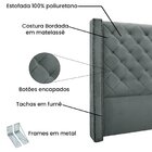 Cabeceira King 195cm Veludo Vicenza  Cinza