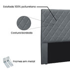 Cabeceira King 1 95m Esmeralda Veludo Cinza Chumbo - Pallazio
