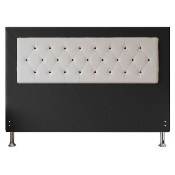 Cabeceira King 1 95m Havana Suede Com Corino Branco - Pallazi