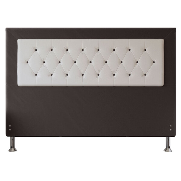 Cabeceira King 1 95m Havana Suede Marrom Com Corino Branco -