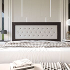 Cabeceira King 1 95m Havana Suede Marrom Com Corino Branco -