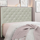 Cabeceira King 1 95m Tânia Veludo Cinza Prata - Pallazio