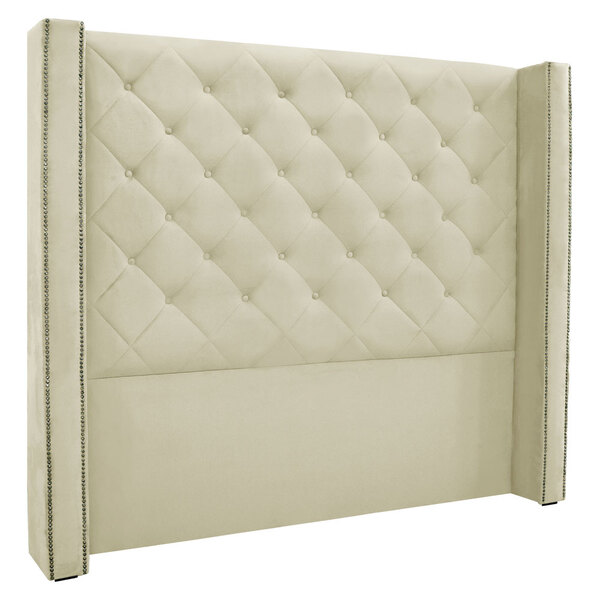 Cabeceira King 1 95m Vicenza Veludo - Pallazio - Bege