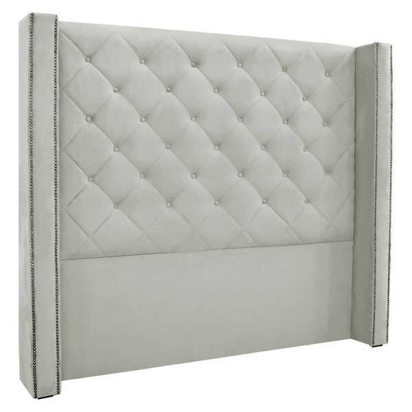 Cabeceira King 1 95m Vicenza Veludo - Pallazio - Cinza Prata