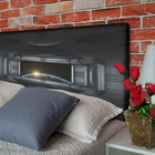 Cabeceira King  Suede Estampado Futurista Painel Cama Box 195