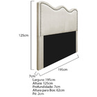 Cabeceira King Bari P02 195 Cm Para Cama Box Linho - Doce Son