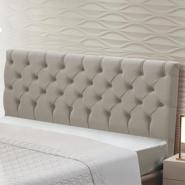 Cabeceira King Bege Pena Cristal 1,95 Dicasa