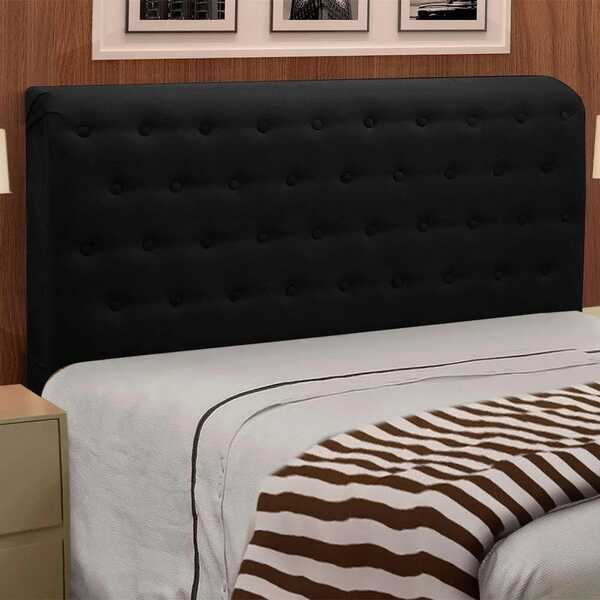 Cabeceira King Brenda 195 Cm Suede Preto - D A Decor