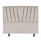 Cabeceira King Cama  Box Estofada 195 Cm Antonella Linho Bege