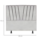 Cabeceira King Cama  Box Estofada 195 Cm Antonella Linho Cinz