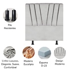 Cabeceira King Cama  Box Estofada 195 Cm Antonella Linho Cinz