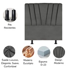 Cabeceira King Cama  Box Estofada 195 Cm Antonella Suede Cinza