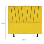 Cabeceira King Cama  Box Estofada 195 Cm Lile Suede Amarelo