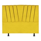 Cabeceira King Cama  Box Estofada 195 Cm Lile Suede Amarelo
