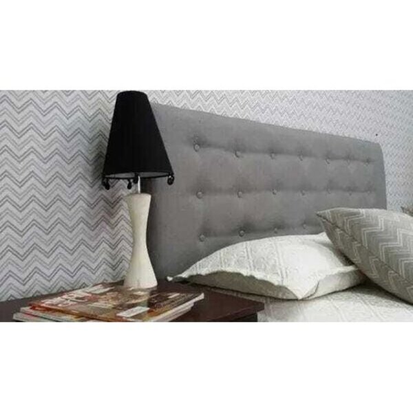 Cabeceira King Cama Box Botonê 15 Linho Cinza 195x60 Rbl