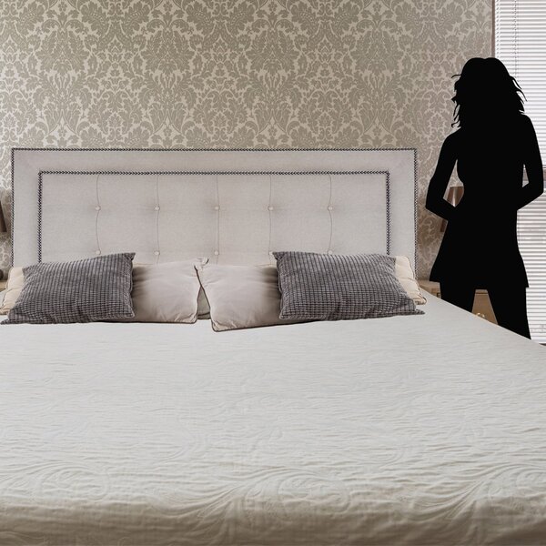 Cabeceira King Cama Box Veneza Diamond 10 Linho Bege 195 X 80