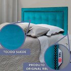 Cabeceira King Cama Box Veneza Diamond 10 Suede Liso Azul Tur