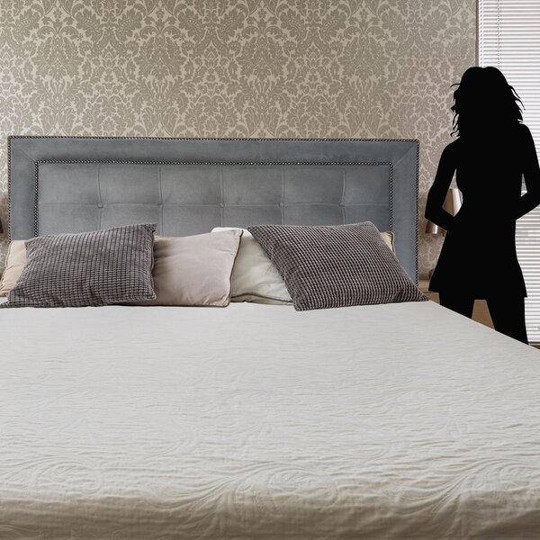 Cabeceira King Cama Box Veneza Diamond 10 Suede Liso Cinza 19