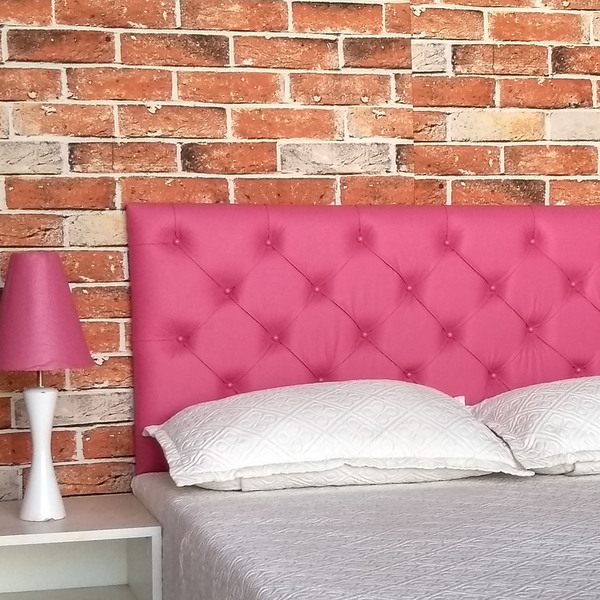 Cabeceira King Capitonê Corino Rosa Pink 195 X 60 Rbl