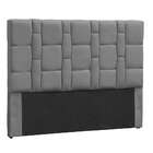 Cabeceira King Carlotta Suede Cinza