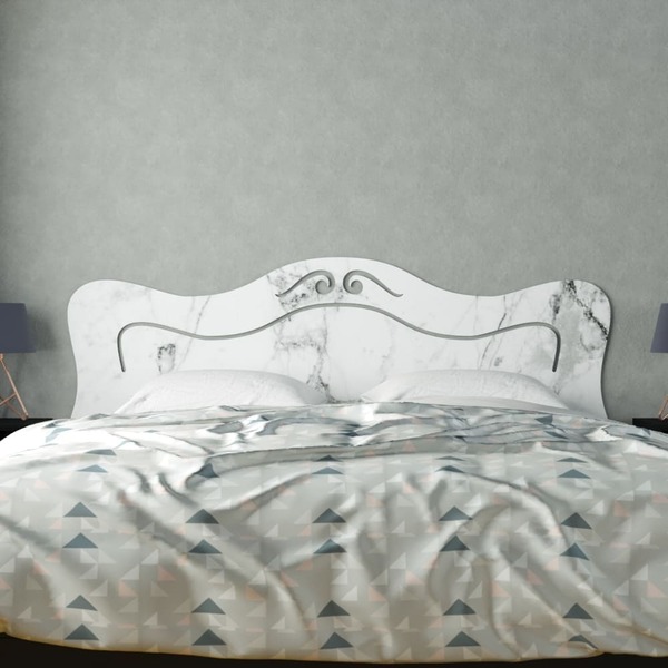 Cabeceira King Catarina Cor Branco Mármore Carrara
