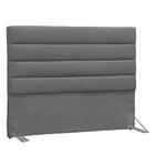 Cabeceira King Cinza 195cm E 2 Mesas De Cabeceira Branco