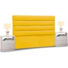 Cabeceira King Cinza 195cm E 2 Mesas De Cabeceira Branco