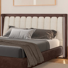 Cabeceira King Com Led Yeon Courino Marrom / Linho Off White