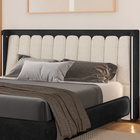 Cabeceira King Com Led Yeon Courino Preto / Linho Off White -