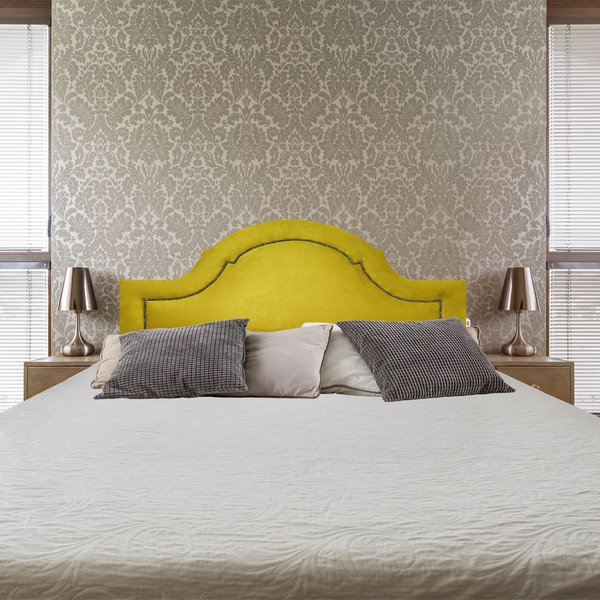 Cabeceira King Diamond Provence Suede Liso Amarelo 195 X 60