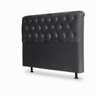 Cabeceira King Emilia 195cm Suede Preto – Fdecor