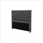 Cabeceira King Estofada Baronesa Suede Cinza Simbal