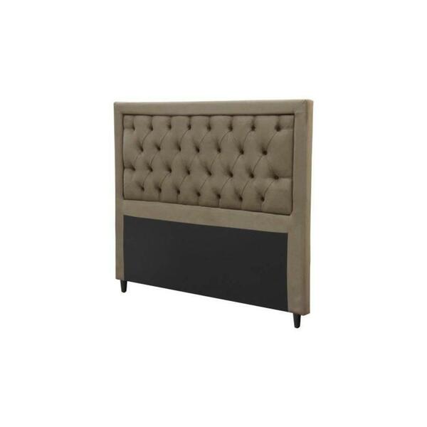 Cabeceira King Estofada Baronesa Suede Marrom Taupe