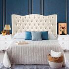 Cabeceira King Estofada Cama Box 1,95 Luna Suede Cinza