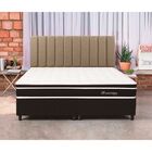 Cabeceira King Estofada Cama Box Modulada Linho Bege