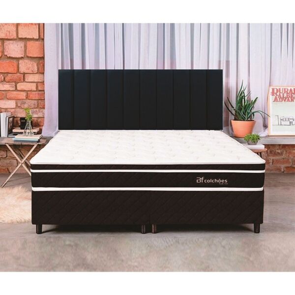 Cabeceira King Estofada Cama Box Modulada Veludo Azul