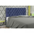 Cabeceira King Estofada Embaixatriz Nobuck Veludo Azul