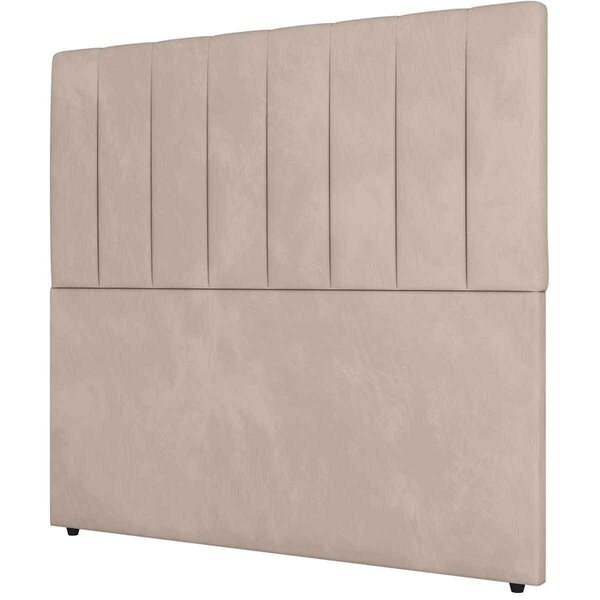 Cabeceira King Estofada Estela 195 Cm Para Cama Box Veludo Be