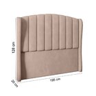 Cabeceira King Estofada Grey 195 Cm Para Cama Box Veludo Bege