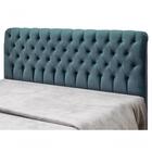 Cabeceira King Estofada Imperatriz Nobuck Veludo Azul